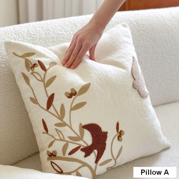 Decorative Pillows for Couch, Square Decorative Pillow Covers, Farmhouse Decorative Pillows for Sofa, Spring Swallow Decorative Pillows for Bedroom-Grace Painting Crafts