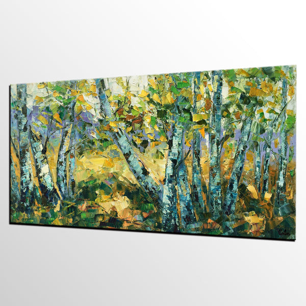 Landscape Wall Art Paintings, Custom Palette Knife Paintings, Autumn Tree Painting, Impression Painting, Landscape Painting on Canvas-Grace Painting Crafts