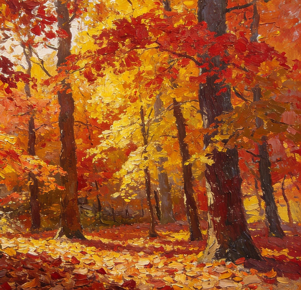 On Canvas Small Paintings, Autumn in the Forest, Hand Painted Canvas Art, Original Oil Paintings, Small Landscape Paintings, Landscape Wall Art Paintings-Grace Painting Crafts