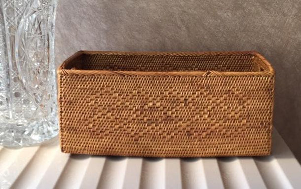 Indonesia Woven Storage Basket, Natural Fiber Baskets, Small Storage Basket for Kitchen, Rattan Storage Basket for Dining Room-Grace Painting Crafts