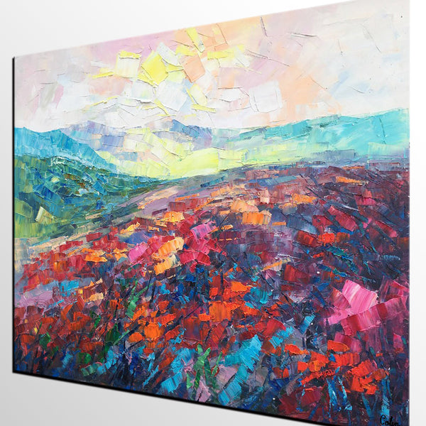 Canvas Art, Mountain Landscape Original Painting, Custom Large Modern Wall Art, Buy Art Online-Grace Painting Crafts
