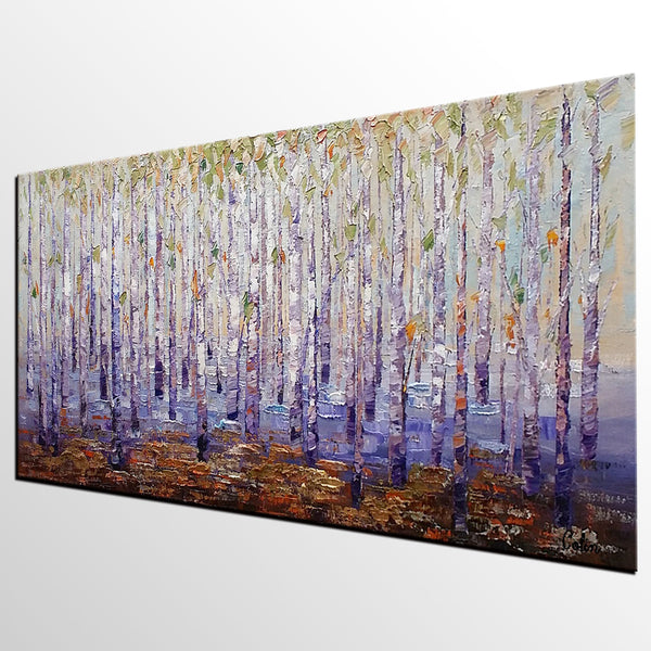Custom Extra Large Painting, Autumn Tree Landscape Painting, Abstract Autumn Paintings