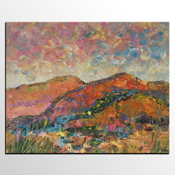 Custom Landscape Oil Painting, Original Artwork, Autumn Mountain Painting, Canvas Painting-Grace Painting Crafts