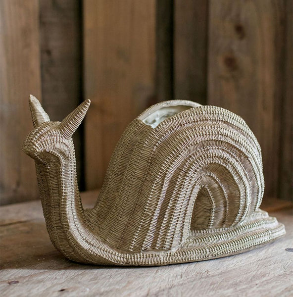 Cute Snail Statues, Garden Animal Statues, Snail Flowerpot for Garden Decoration, Unique Modern Garden Sculptures, Creative Villa Outdoor Gardening Ideas-Grace Painting Crafts