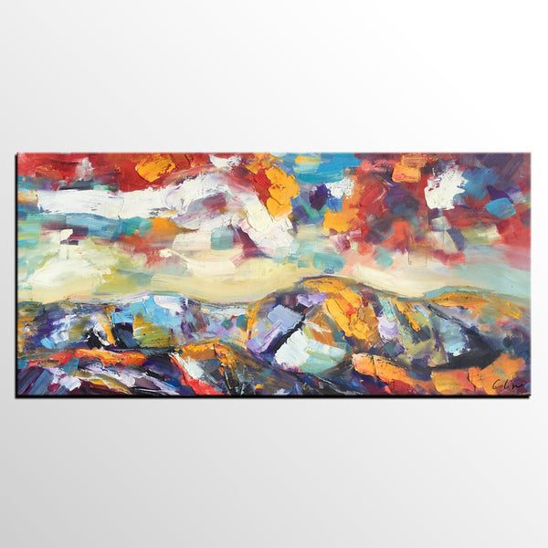 Mountain Landscape Painting, Original Landscape Painting, Custom Art, Heavy Texture Painting, Oil Painting for Living Room-Grace Painting Crafts