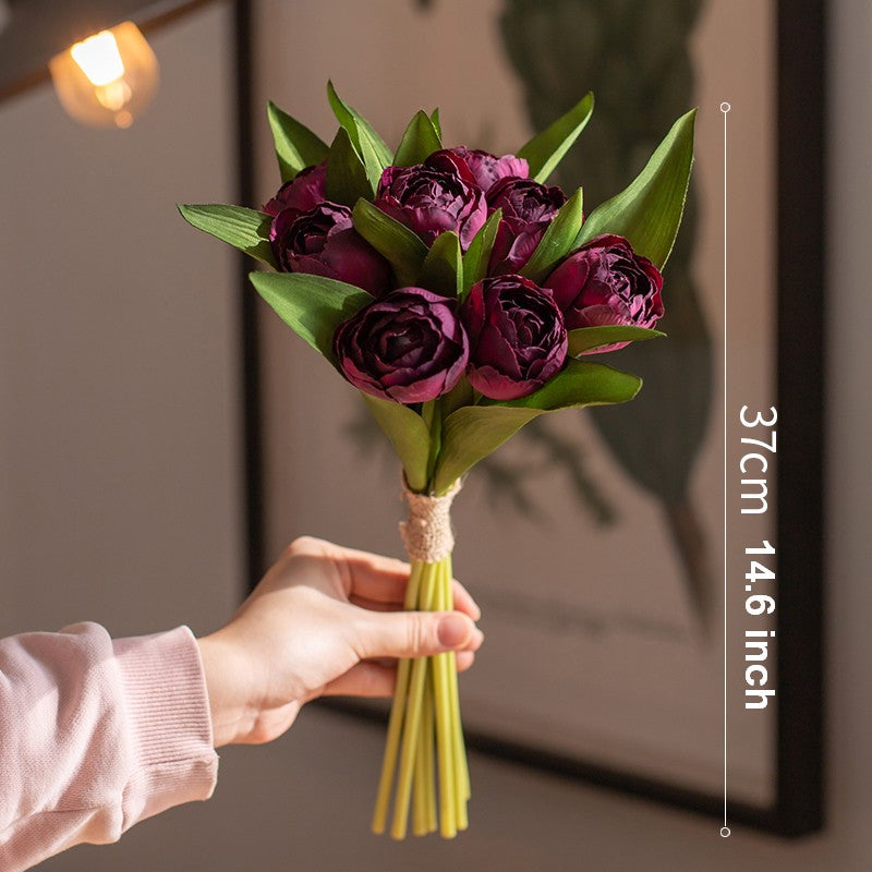 Purple Tulip Flowers, Bedroom Flower Arrangement Ideas, Spring Artificial Floral for Dining Room Table, Simple Modern Floral Arrangement Ideas for Home Decoration-Grace Painting Crafts