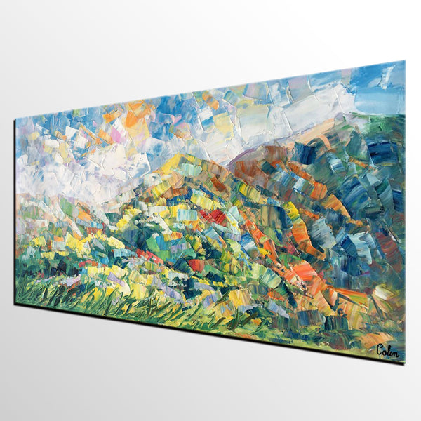 Spring Mountain Landscape Painting, Canvas Artwork, Original Artwork, Custom Extra Large Art-Grace Painting Crafts