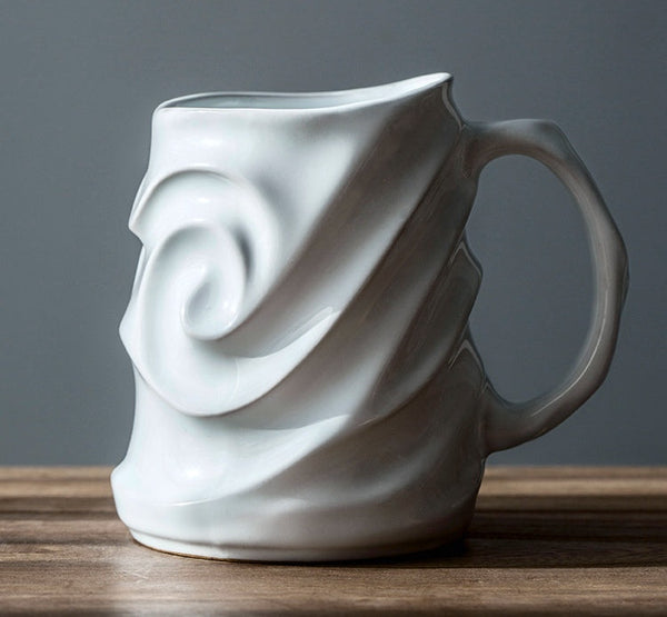 Brown Ceramic Coffee Mug, Stoneware Coffee Mugs, Large Capacity Coffee Cups, Large Handmade Pottery Coffee Mug