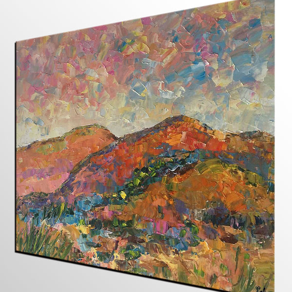 Custom Landscape Oil Painting, Original Artwork, Autumn Mountain Painting, Canvas Painting-Grace Painting Crafts