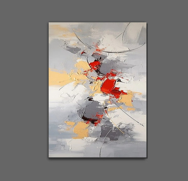 Large Canvas Painting for Office, Simple Modern Acrylic Paintings, Dining Room Canvas Painting, Contemporary Modern Artwork-Grace Painting Crafts