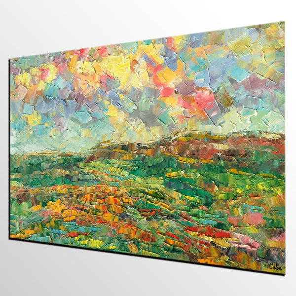 Abstract Mountain Painting, Mountain Landscape Painting, Custom Original Painting Painting on Canvas, Heavy Texture Paintings-Grace Painting Crafts