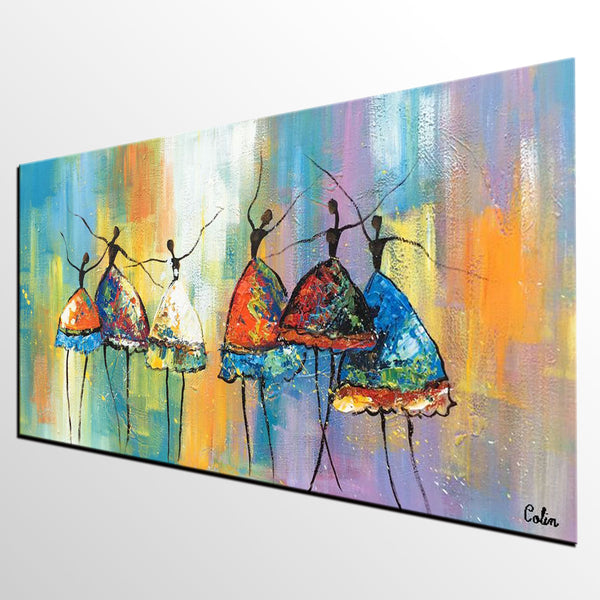 Abstract Acrylic Paintings, Modern Canvas Painting, Ballet Dancer Painting, Original Abstract Painting for Sale, Custom Abstract Painting-Grace Painting Crafts