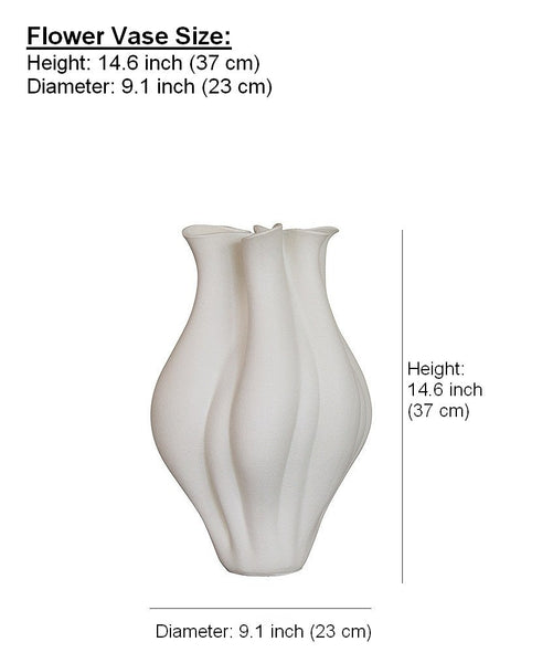Large Porcelain Vases for Modern Home Decor, Unique Handmade Modern Flower Vase, Centerpiece Ceramic Bouquet Vases, Contemporary Vases on Dining Table-Grace Painting Crafts