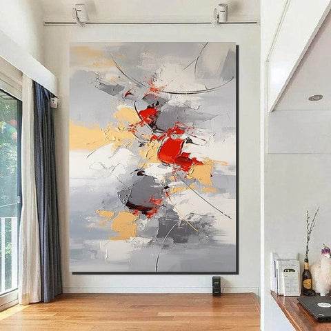 Large Canvas Painting for Office, Simple Modern Acrylic Paintings, Dining Room Canvas Painting, Contemporary Modern Artwork-Grace Painting Crafts