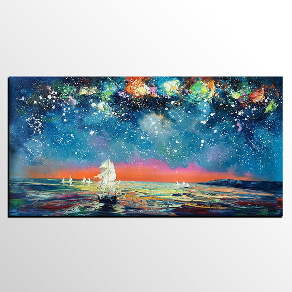 Impasto Artwork, Starry Night Sky Painting, Canvas Painting, Custom Extra Large Painting
