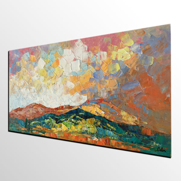 Mountain Landscape Painting, Original Artwork, Custom Extra Large Art, Canvas Artwork-Grace Painting Crafts