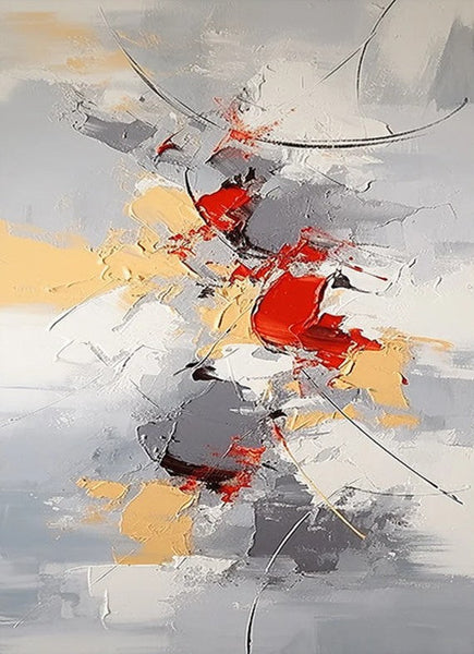 Large Canvas Painting for Office, Simple Modern Acrylic Paintings, Dining Room Canvas Painting, Contemporary Modern Artwork-Grace Painting Crafts