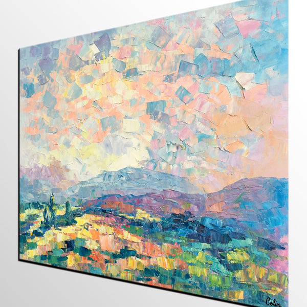 Custom Landscape Oil Painting, Original Artwork, Spring Mountain Painting, Canvas Painting