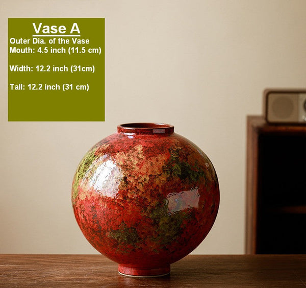 Large Pottery Flower Vases, Handmade Water Holding Flower Vases, Modern Bouquet Flower Vases, Centerpiece on Dining Table, Flower Vase on Table-Grace Painting Crafts