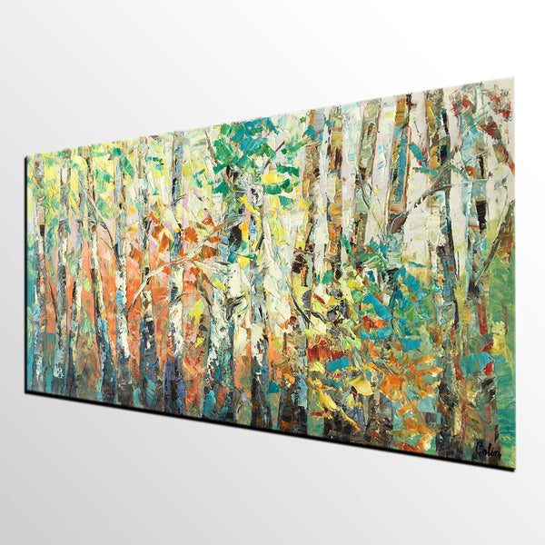 Autumn Tree Painting, Original Oil Paintings for Sale, Custom Landscape Painting on Canvas, Buy Paintings Online-Grace Painting Crafts