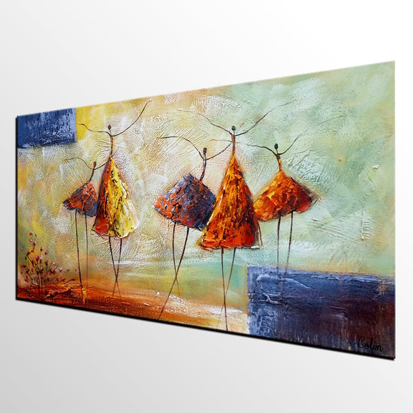Ballet Dancer Painting, Dancing Painting, Heavy Texture Painting, Custom Large Painting for Sale, Paintings for Bedroom, Buy Wall Art Online-Grace Painting Crafts