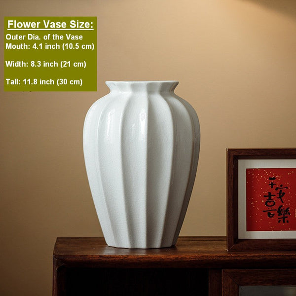 Large Flower Vases on Table, Centerpiece Ceramic Bud Vases, Porcelain Flower Vases, Handmade Water Holding Flower Vase-Grace Painting Crafts