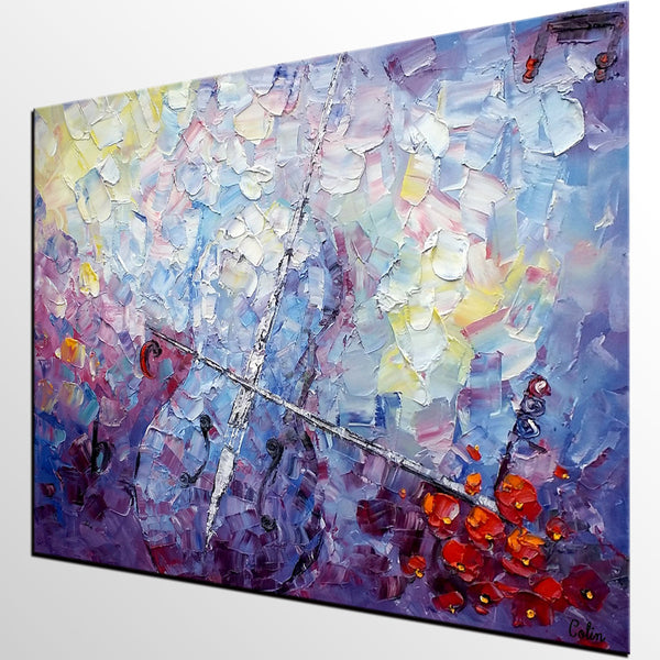 Abstract Art Painting, Modern Wall Art Paintings, Simple Modern Art, Custom Abstract Art Painting, Violin Painting-Grace Painting Crafts