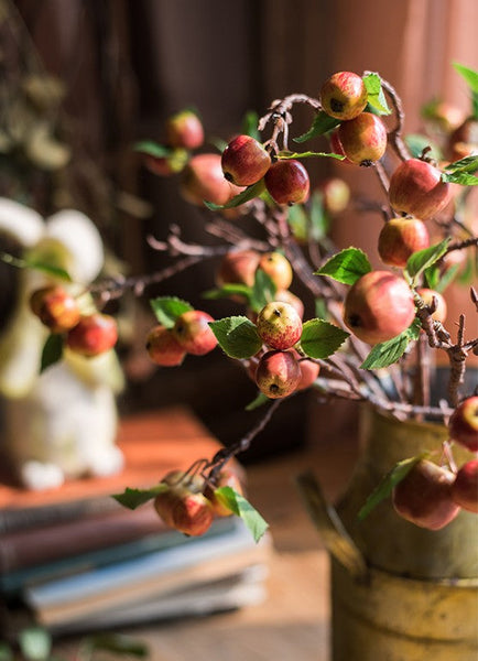 Beautiful Modern Flower Arrangement Ideas for Home Decoration, Apple Branch, Fruit Branch, Table Centerpiece, Simple Artificial Floral for Dining Room-Grace Painting Crafts