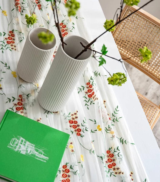 Spring Flower Rectangular Tablecloth for Oval Table, Extra Large Lace Tablecloths, Lace Embroidered Table Covers, Rectangular Table Covers for Coffee Table-Grace Painting Crafts
