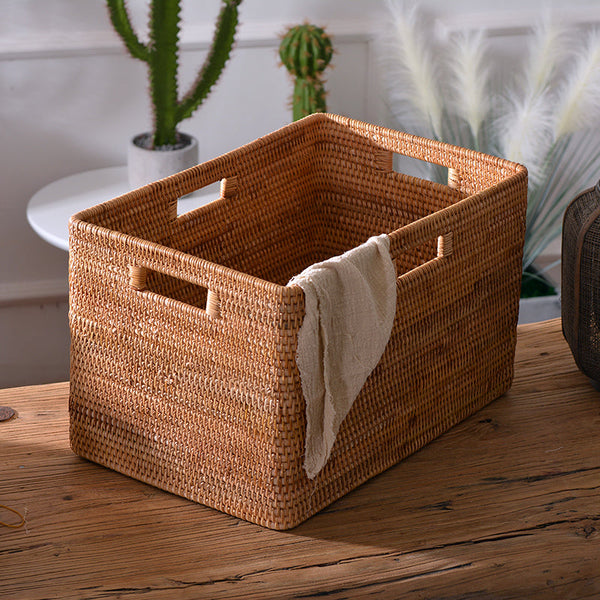 Oversized Laundry Storage Baskets, Round Storage Baskets, Storage Baskets for Clothes, Extra Large Rattan Storage Baskets, Storage Baskets for Bathroom-Grace Painting Crafts