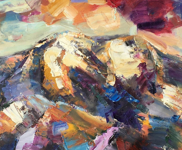 Mountain Landscape Painting, Custom Abstract Oil Paintings, Large Landscape Oil Painting, Large Painting for Sale-Grace Painting Crafts