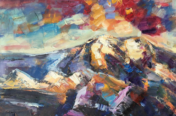 Mountain Landscape Painting, Custom Abstract Oil Paintings, Large Landscape Oil Painting, Large Painting for Sale-Grace Painting Crafts