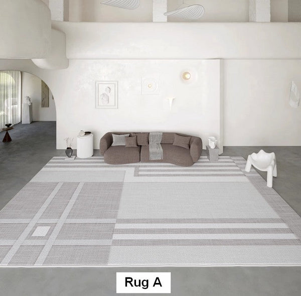 Modern Abstract Rugs under Dining Room Table, Geometric Modern Carpets for Bedroom, Modern Grey Rugs for Living Room-Grace Painting Crafts