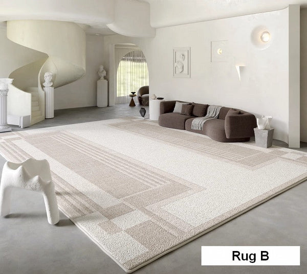 Geometric Modern Rug Placement Ideas for Living Room, Contemporary Area Rugs for Dining Room, Modern Rug Ideas for Bedroom-Grace Painting Crafts