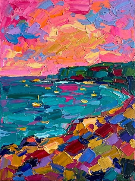 Abstract Seashore Painting, Hand Painted Canvas Art, Impasto Artwork, Original Small Paintings, Palette Knife Paintings, Modern Abstract Painting, Original Abstract Art-Grace Painting Crafts