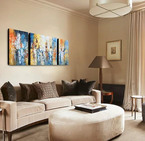 Acrylic Painting on Canvas, Modern Paintings for Living Room, Hand Painted Canvas Art, Palette Knife Paintings-Grace Painting Crafts