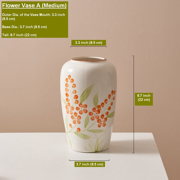 Porcelain Flower Vases, Large Flower Vases on Table, Dining Table Centerpiece, Ceramic Bouquet Vases, Handmade Water Holding Flower Vase-Grace Painting Crafts