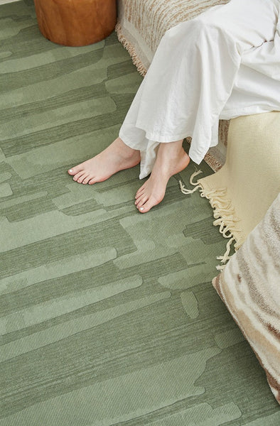 Modern Rug Ideas for Living Room, Green Modern Rugs under Sofa, Abstract Contemporary Rugs for Bedroom, Dining Room Floor Rugs-Grace Painting Crafts