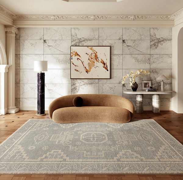 Contemporary Abstract Rugs Next to Bed, Geometric Modern Carpets for Office, Vintage Soft Turkish Rug for Living Room, Large Modern Rugs under Dining Room Table-Grace Painting Crafts