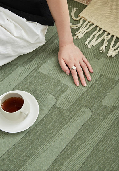 Modern Rug Ideas for Living Room, Green Modern Rugs under Sofa, Abstract Contemporary Rugs for Bedroom, Dining Room Floor Rugs-Grace Painting Crafts