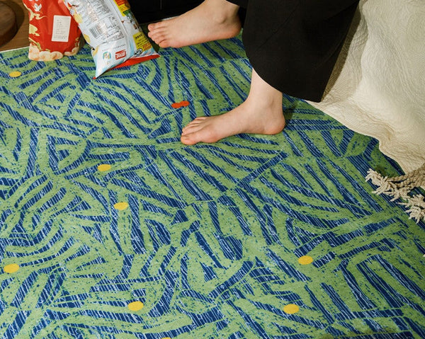 Contemporary Modern Rugs Next to Bed, Abstract Area Rugs for Living Room, Modern Carpets for Office, Geometric Modern Rugs under Dining Room Table-Grace Painting Crafts