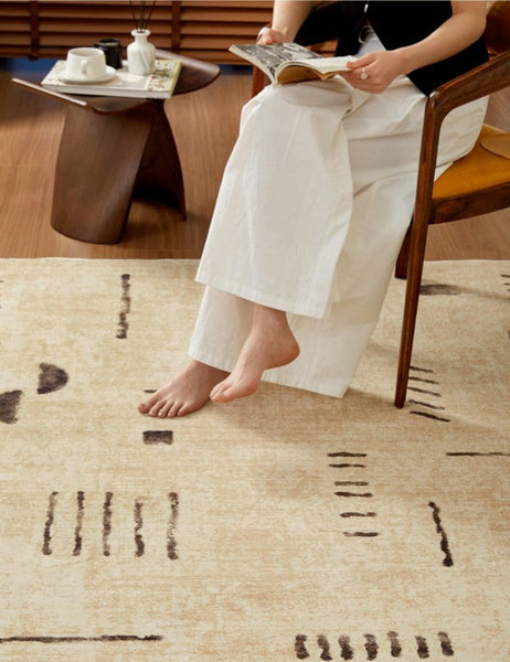 Modern Rugs under Dining Room Table, Contemporary Abstract Rugs Next to Bed, Geometric Modern Carpets for Office, Large Modern Rugs for Living Room-Grace Painting Crafts