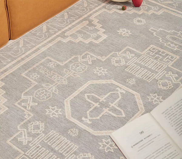 Contemporary Abstract Rugs Next to Bed, Geometric Modern Carpets for Office, Vintage Soft Turkish Rug for Living Room, Large Modern Rugs under Dining Room Table-Grace Painting Crafts