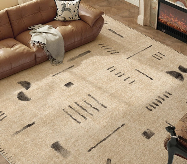 Modern Rugs under Dining Room Table, Contemporary Abstract Rugs Next to Bed, Geometric Modern Carpets for Office, Large Modern Rugs for Living Room-Grace Painting Crafts