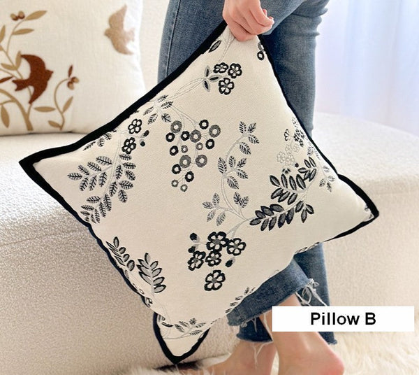 Decorative Pillows for Couch, Square Decorative Pillow Covers, Farmhouse Decorative Pillows for Sofa, Spring Swallow Decorative Pillows for Bedroom-Grace Painting Crafts