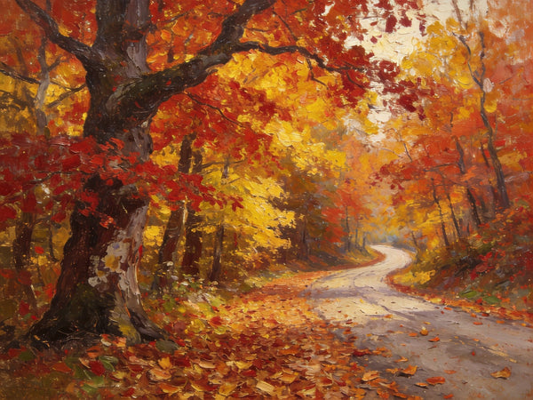 Tranquil Autumn Forest Scene, Small Oil Paintings, Original Wall Art Paintings, Hand Painted Canvas Art, Landscape Canvas Paintings for Dining Room