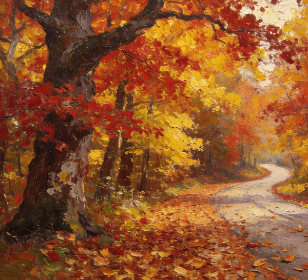 Tranquil Autumn Forest Scene, Small Oil Paintings, Original Wall Art Paintings, Hand Painted Canvas Art, Landscape Canvas Paintings for Dining Room