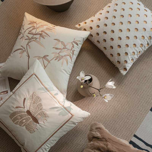 Embroidered Butterfly Pillow Covers, Modern Decorative Pillows for Bedroom, Decorative Pillow Arrangement Ideas for Couch, Large Decorative Throw Pillows for Living Room-Grace Painting Crafts