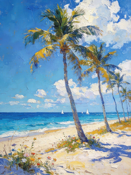 Landscape Canvas Paintings, Beachside Beauty, Seashore Painting, Beach Oil Paintings, Original Landscape Paintings, Hand Painted Canvas Art, On Canvas Small Paintings-Grace Painting Crafts