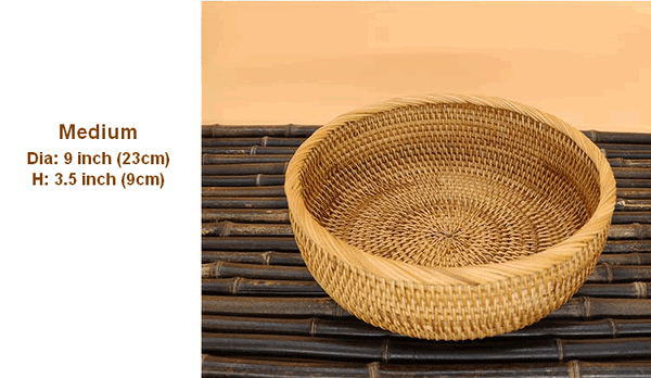 Round Stoarge Basket, Storage Basket for Food, Small Storage Baskets, Woven Storage Baskets, Rattan Storage Baskets, Kitchen Storage Baskets-Grace Painting Crafts